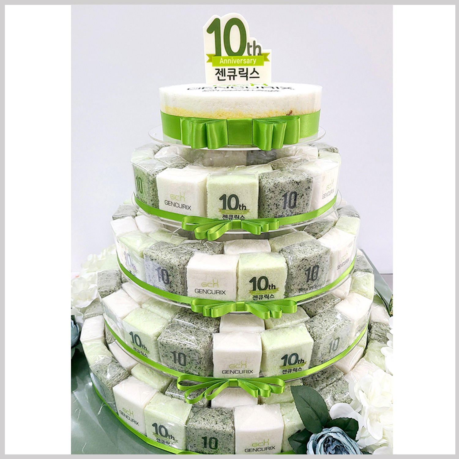 젠큐릭스 창립 10주년 기념 5단 케이크