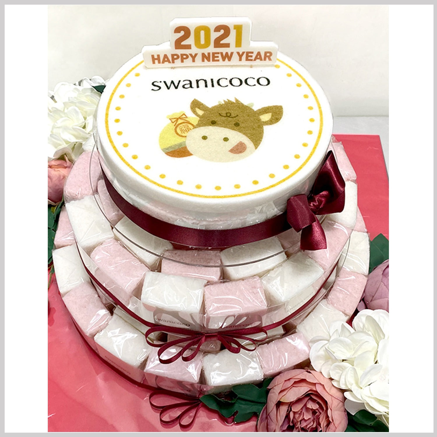 스와니코코 기념행사 3단 케이크